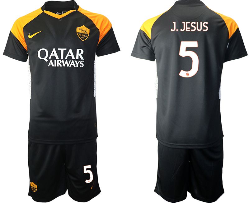 Men 2020-2021 club Rome away #5 black Soccer Jerseys